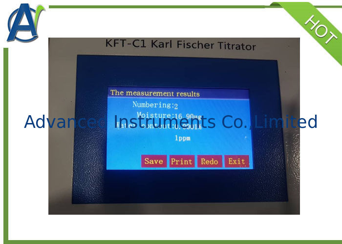 ASTM D6304 Lubricant Oil Coulometric Karl Fischer Titrator Water Content Tester